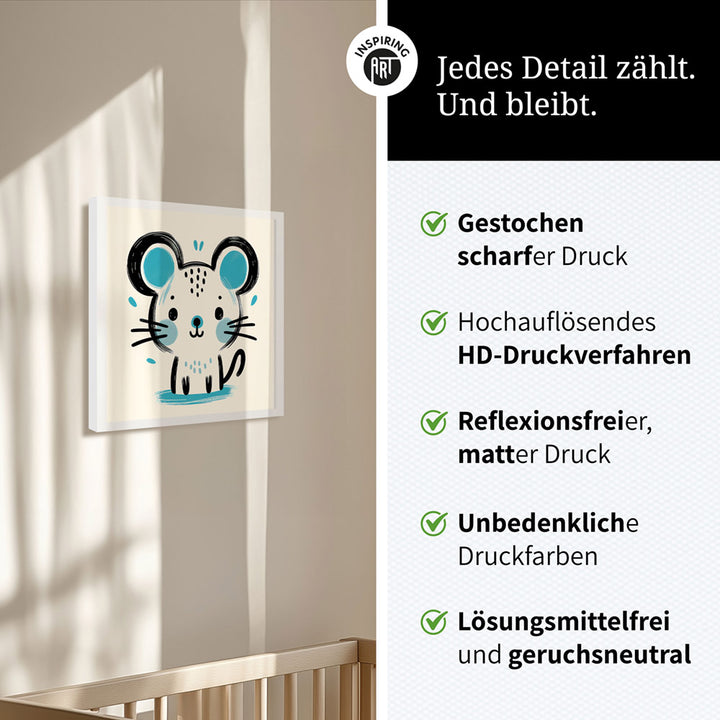 Mimi, die Malermeister-Maus – Baby-Kinder-Wandbild MIXPIX – Tiermotiv Maus als Illustration