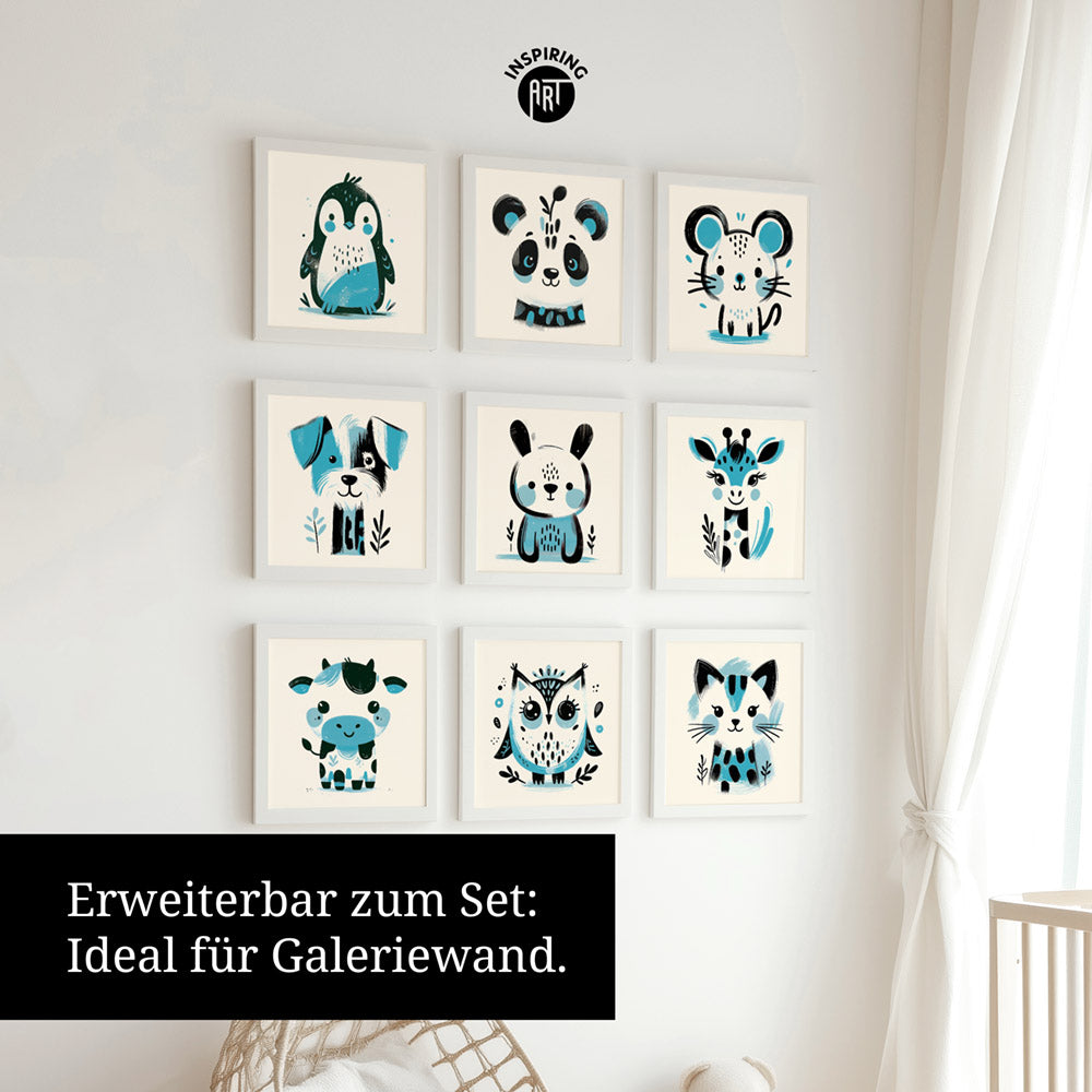 Karla, die kolorierte Kuh – Baby-Kinder-Wandbild MIXPIX – Tiermotiv Kuh als Illustration