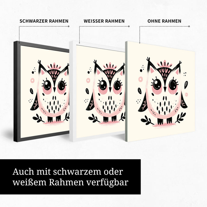 Olivia, die Ästhetik-Eule – Baby-Kinder-Wandbild MIXPIX – Tiermotiv Eule als Illustration