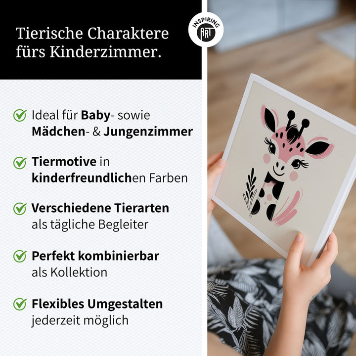 Gigi, die Gemälde-Giraffe – Baby-Kinder-Wandbild MIXPIX – Tiermotiv Giraffe als Illustration