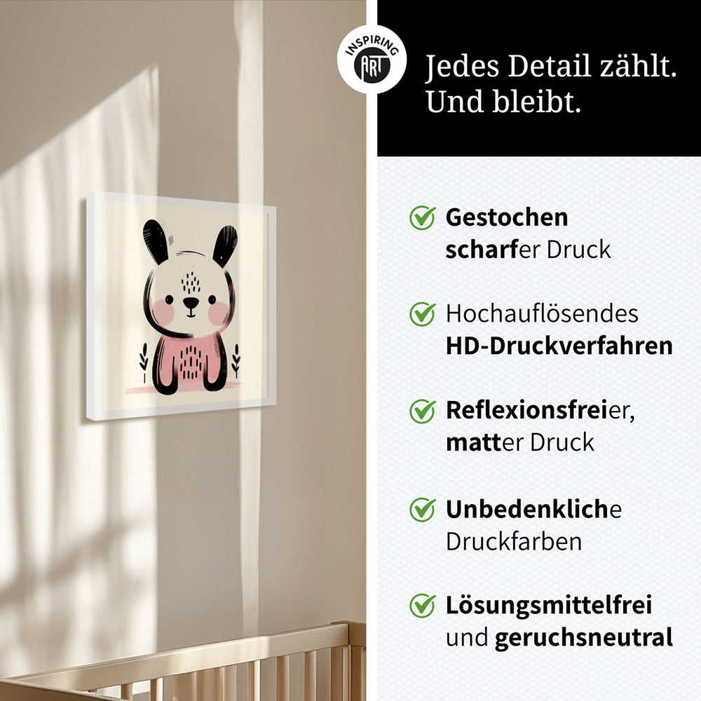 Koko, der Kreativ-Hase – Baby-Kinder-Wandbild MIXPIX – Tiermotiv Hase als Illustration