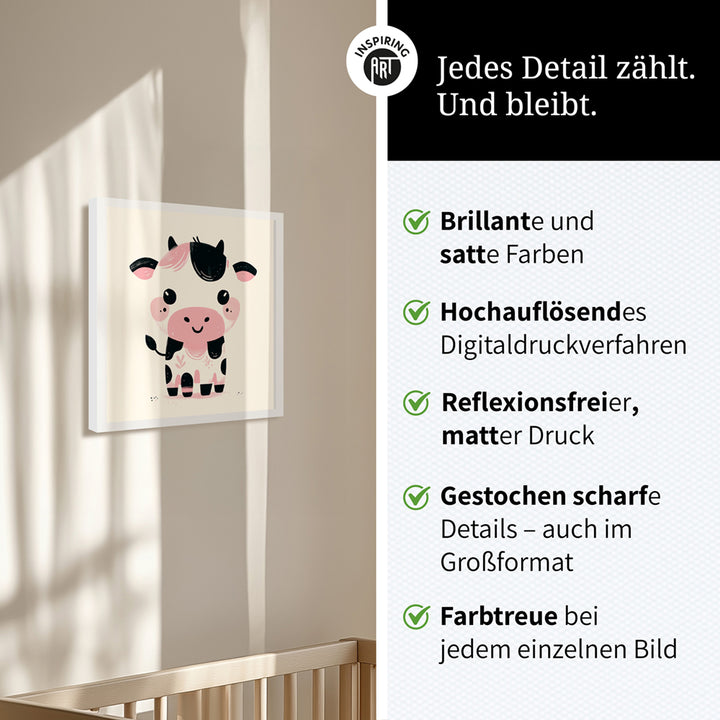 Karla, die kolorierte Kuh – Baby-Kinder-Wandbild MIXPIX – Tiermotiv Kuh als Illustration