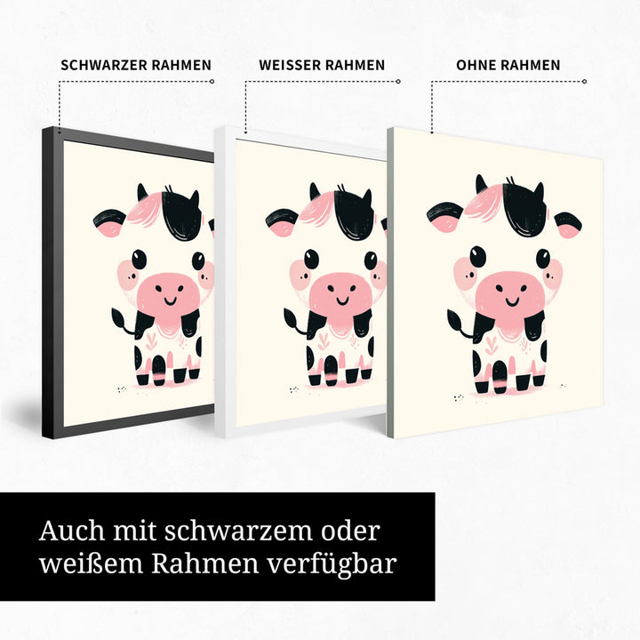 Karla, die kolorierte Kuh – Baby-Kinder-Wandbild MIXPIX – Tiermotiv Kuh als Illustration