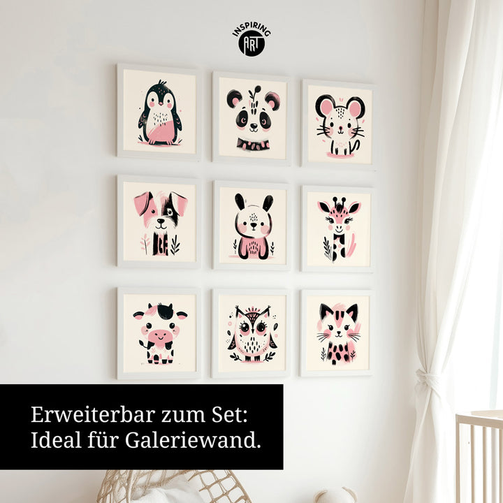 Karla, die kolorierte Kuh – Baby-Kinder-Wandbild MIXPIX – Tiermotiv Kuh als Illustration