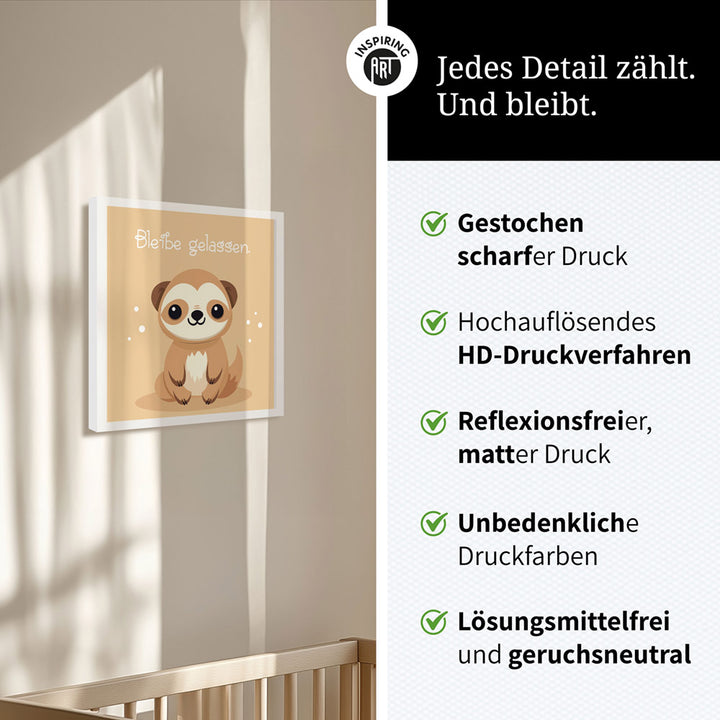 Fabian, der flauschige Faulpelz – Baby-Kinder-Wandbild MIXPIX – Tiermotiv Faultier im Cartoon-Design