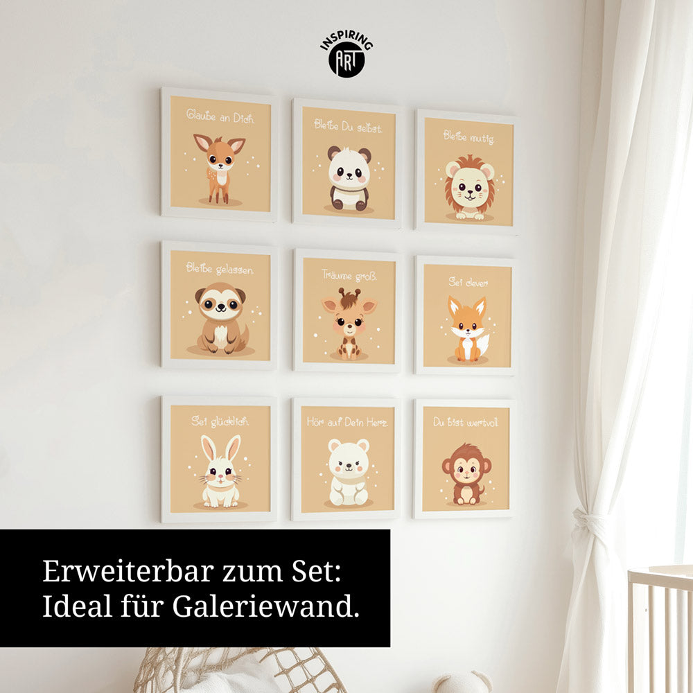 Fabian, der flauschige Faulpelz – Baby-Kinder-Wandbild MIXPIX – Tiermotiv Faultier im Cartoon-Design