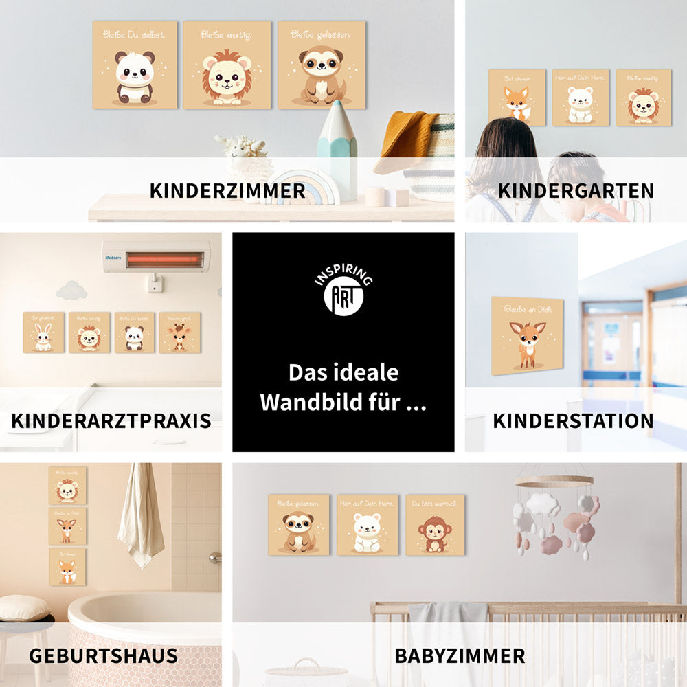 Fabian, der flauschige Faulpelz – Baby-Kinder-Wandbild MIXPIX – Tiermotiv Faultier im Cartoon-Design