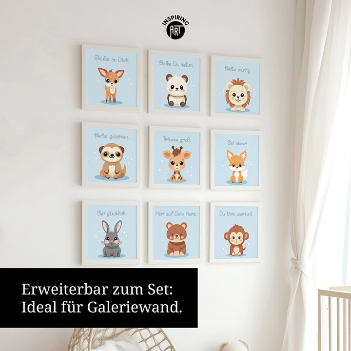 Fabian, der flauschige Faulpelz – Baby-Kinder-Wandbild MIXPIX – Tiermotiv Faultier im Cartoon-Design
