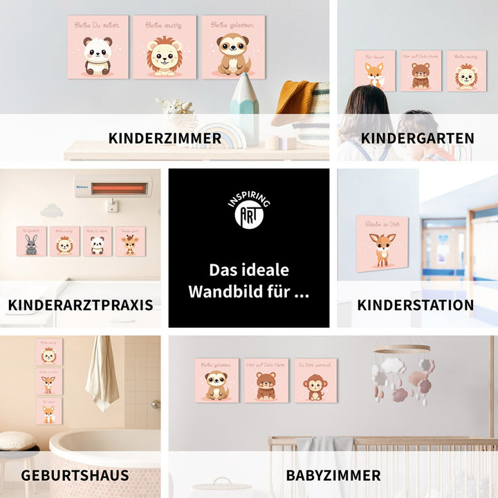 Rudi, das Sternenreh – Baby-Kinder-Wandbild MIXPIX – Tiermotiv Reh im Cartoon Design