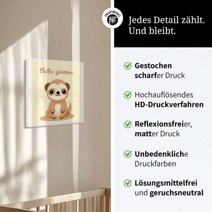 Fabian, der flauschige Faulpelz – Baby-Kinder-Wandbild MIXPIX – Tiermotiv Faultier im Cartoon-Design