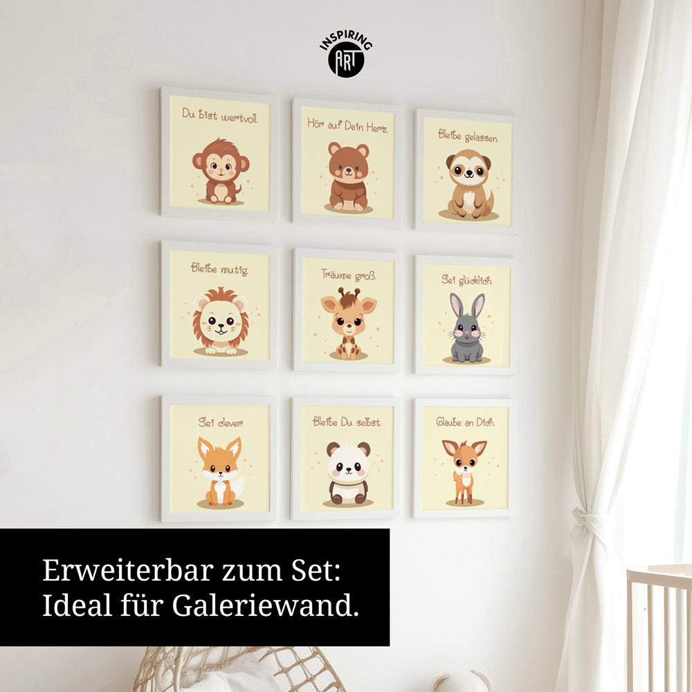Rudi, das Sternenreh – Baby-Kinder-Wandbild MIXPIX – Tiermotiv Reh im Cartoon Design