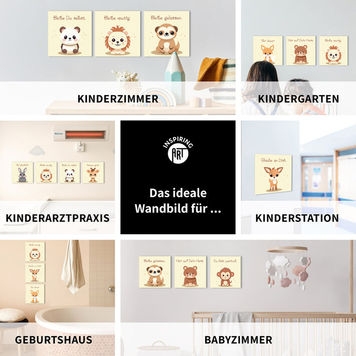 Fabian, der flauschige Faulpelz – Baby-Kinder-Wandbild MIXPIX – Tiermotiv Faultier im Cartoon-Design