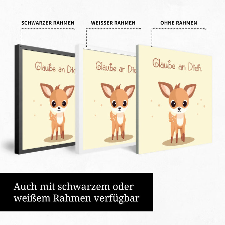 Rudi, das Sternenreh – Baby-Kinder-Wandbild MIXPIX – Tiermotiv Reh im Cartoon Design