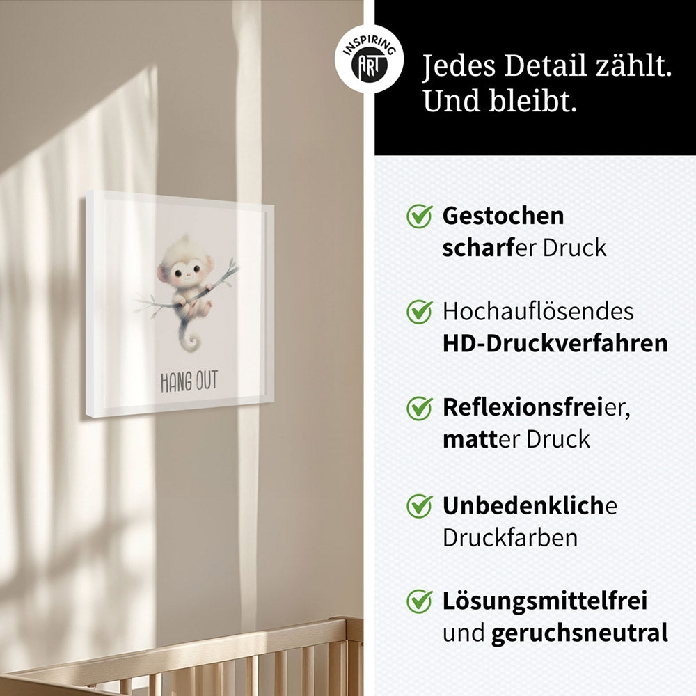 Max, der muntere Kletteraffe – Baby-Kinder-Wandbild MIXPIX – Tiermotiv Affe