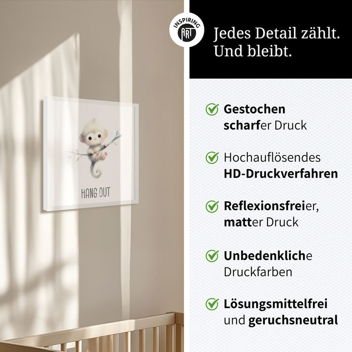 Max, der muntere Kletteraffe – Baby-Kinder-Wandbild MIXPIX – Tiermotiv Affe