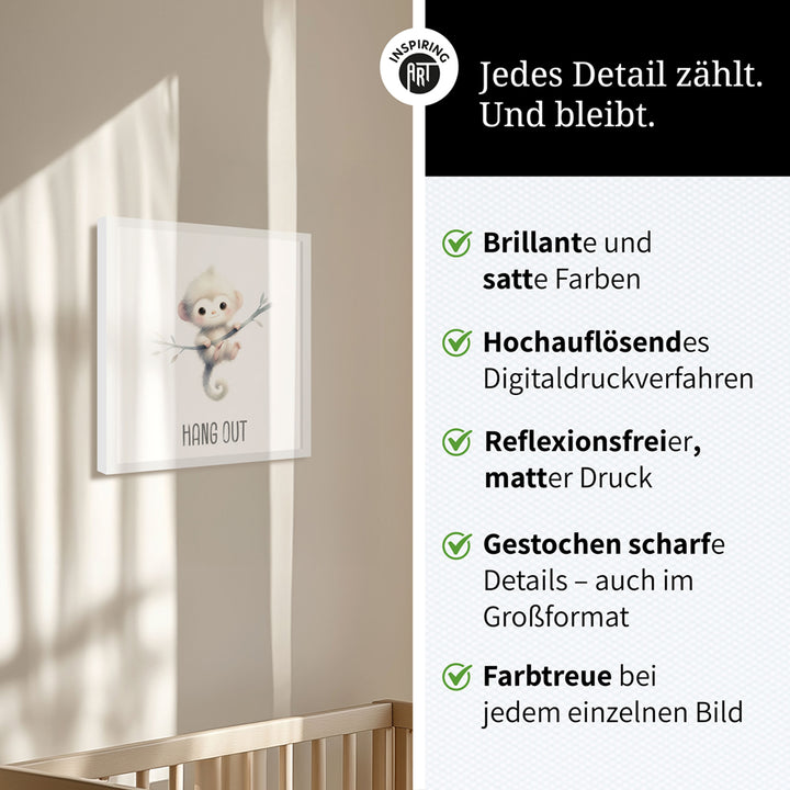 Max, der muntere Kletteraffe – Baby-Kinder-Wandbild MIXPIX – Tiermotiv Affe