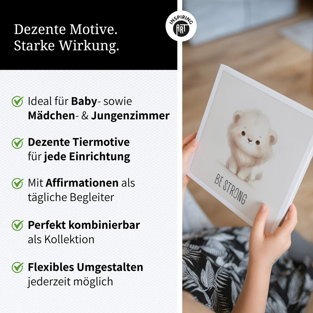 Leo Löwenmut – Baby-Kinder-Wandbild MIXPIX – Tiermotiv Löwe