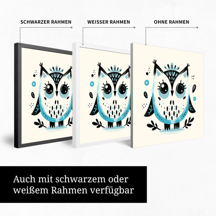 Olivia, die Ästhetik-Eule – Baby-Kinder-Wandbild MIXPIX – Tiermotiv Eule als Illustration