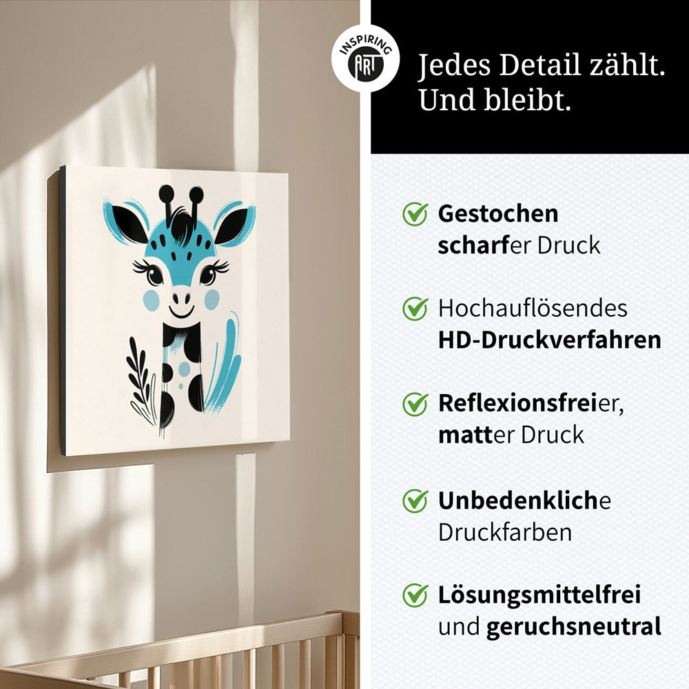 Gigi, die Gemälde-Giraffe – Baby-Kinder-Wandbild MIXPIX – Tiermotiv Giraffe als Illustration