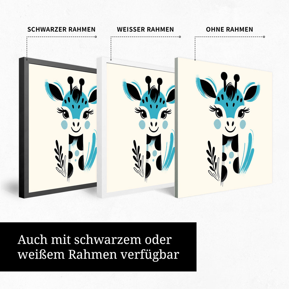 Gigi, die Gemälde-Giraffe – Baby-Kinder-Wandbild MIXPIX – Tiermotiv Giraffe als Illustration