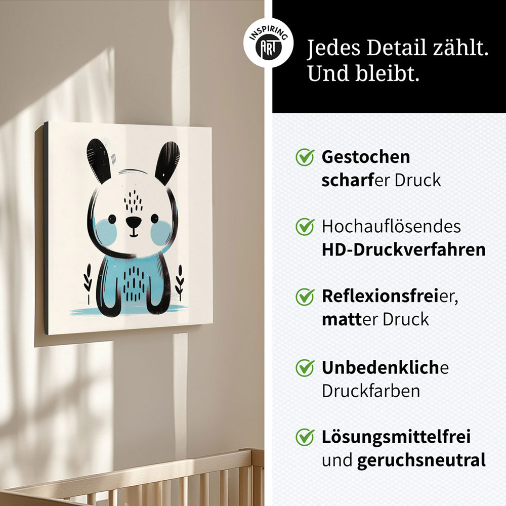 Koko, der Kreativ-Hase – Baby-Kinder-Wandbild MIXPIX – Tiermotiv Hase als Illustration
