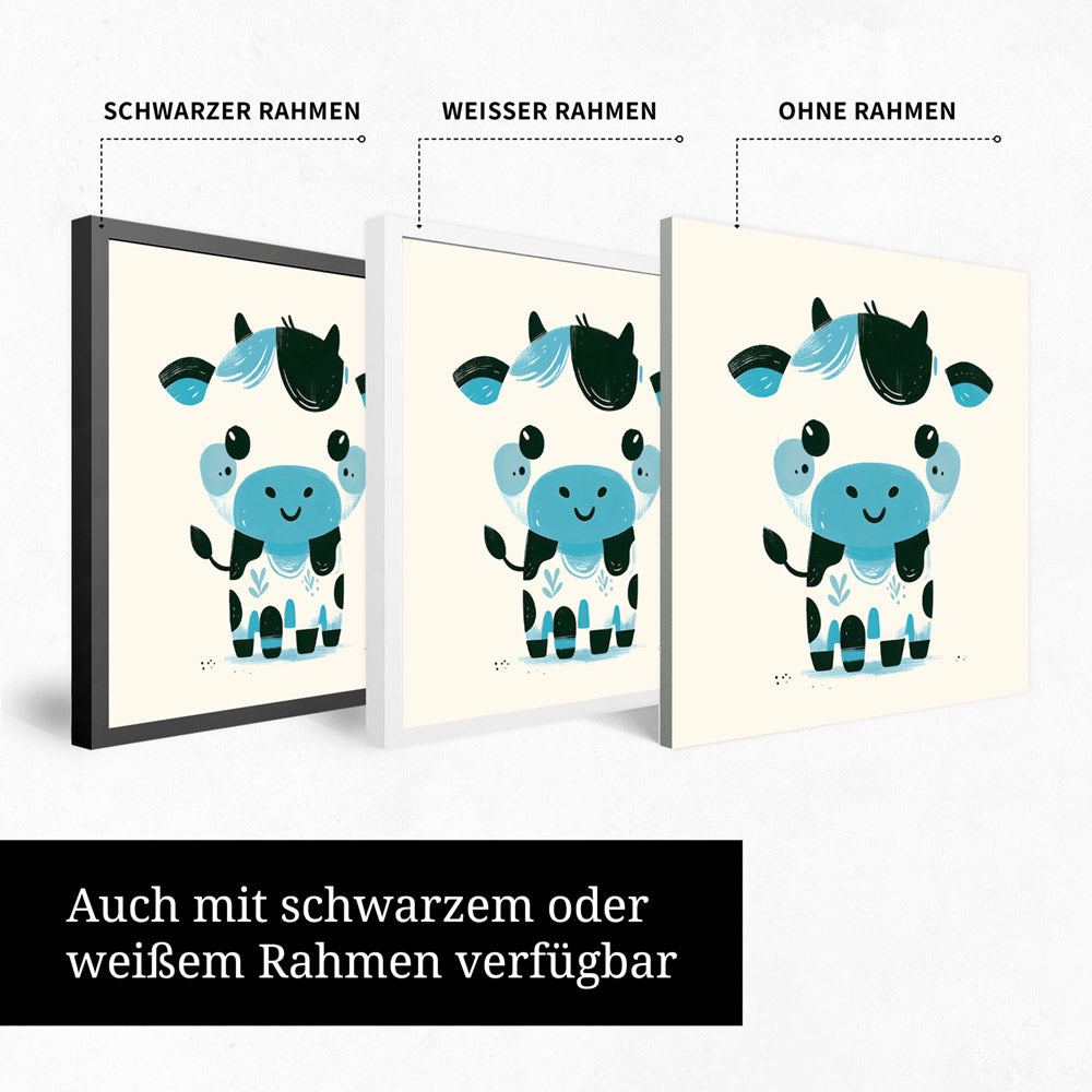 Karla, die kolorierte Kuh – Baby-Kinder-Wandbild MIXPIX – Tiermotiv Kuh als Illustration
