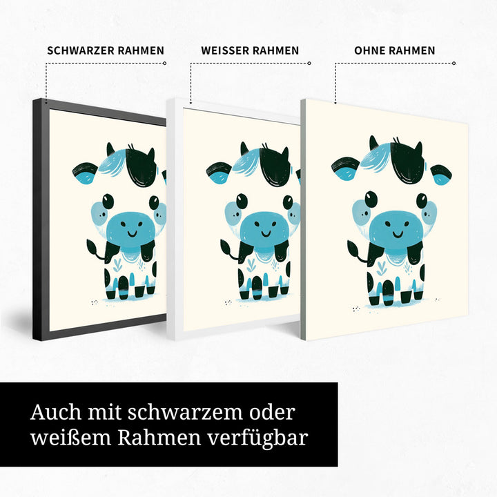 Karla, die kolorierte Kuh – Baby-Kinder-Wandbild MIXPIX – Tiermotiv Kuh als Illustration