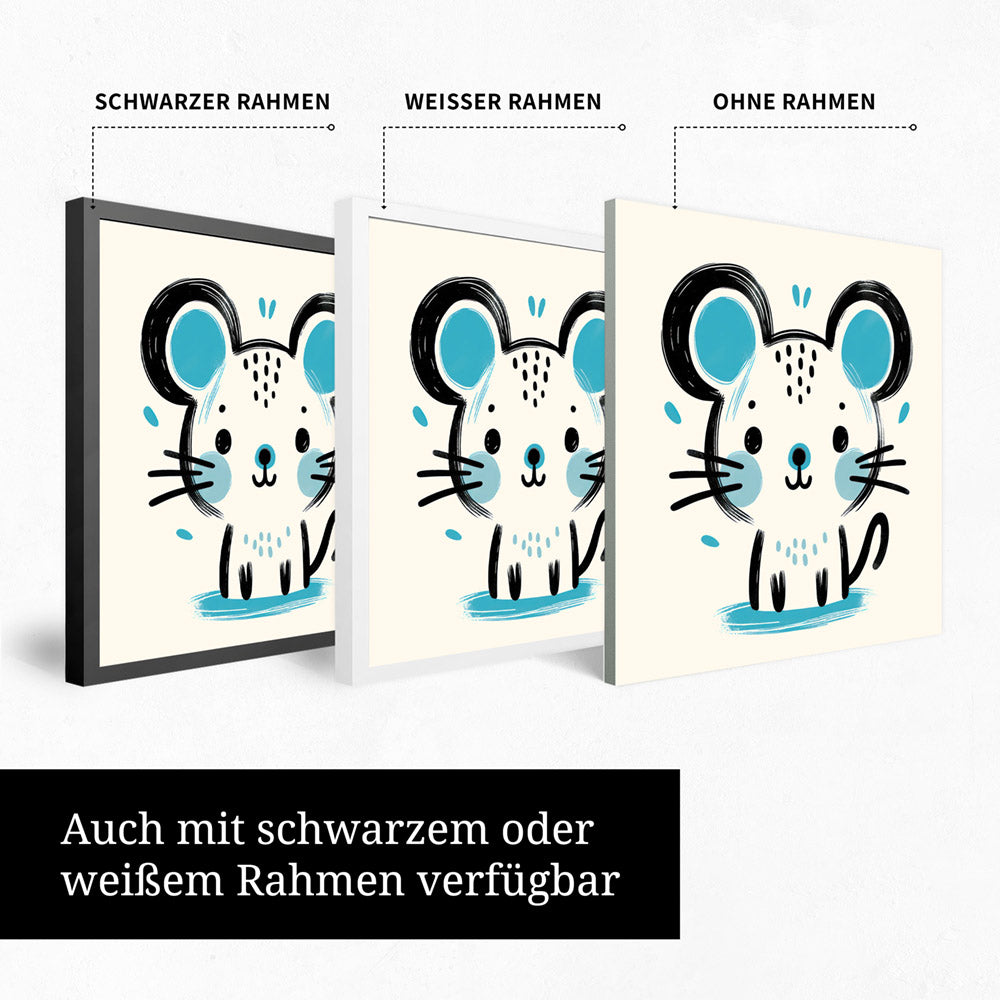 Mimi, die Malermeister-Maus – Baby-Kinder-Wandbild MIXPIX – Tiermotiv Maus als Illustration