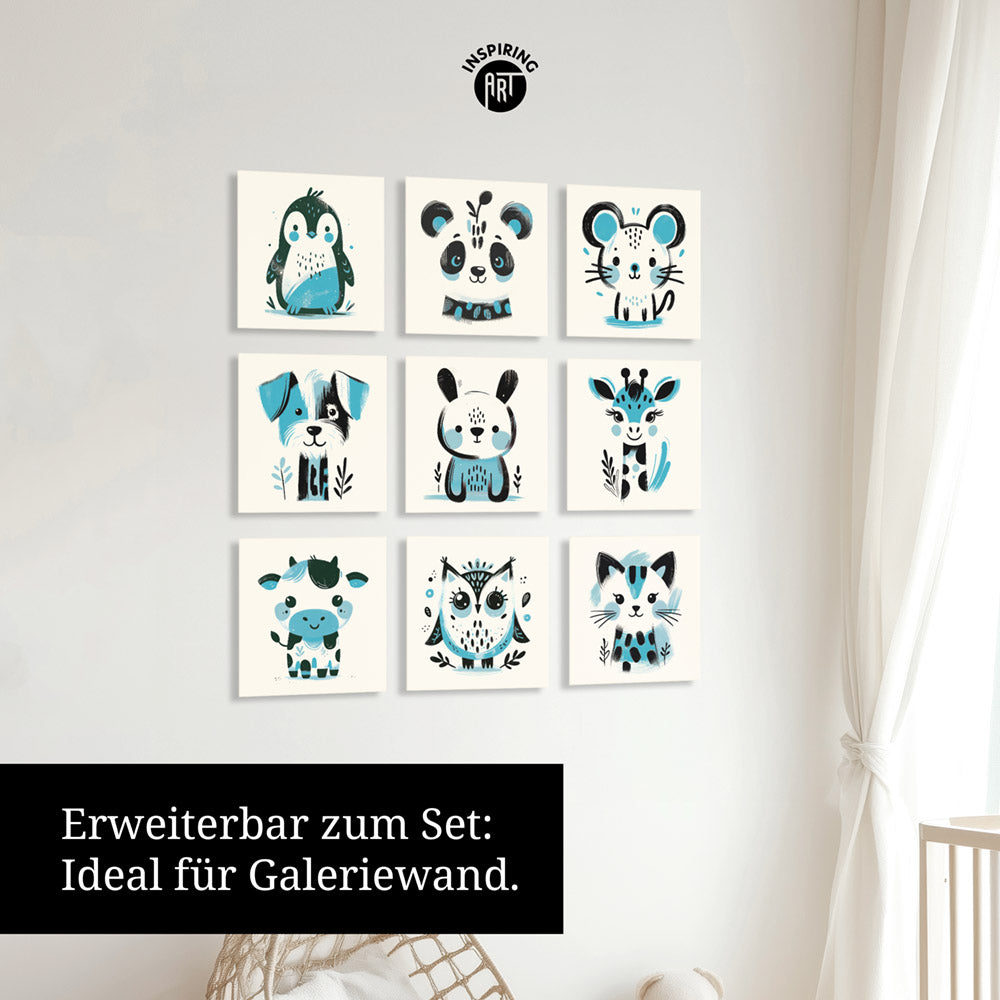 Kira, die Kunst-Katze – Baby-Kinder-Wandbild MIXPIX – Tiermotiv Katze als Illustration