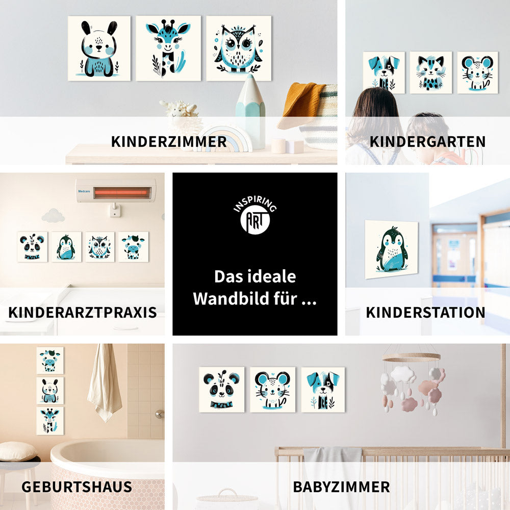 Karla, die kolorierte Kuh – Baby-Kinder-Wandbild MIXPIX – Tiermotiv Kuh als Illustration