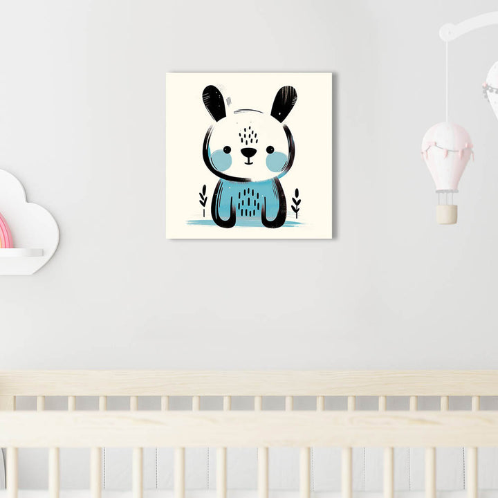 Wandbild für Kinderzimmer ohne Bohren mit süßem Tierbild Hase