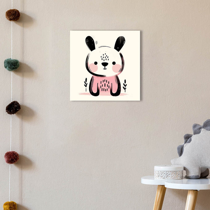 Kinderzimmer Wandbild als Deko mit Tierbild Hase