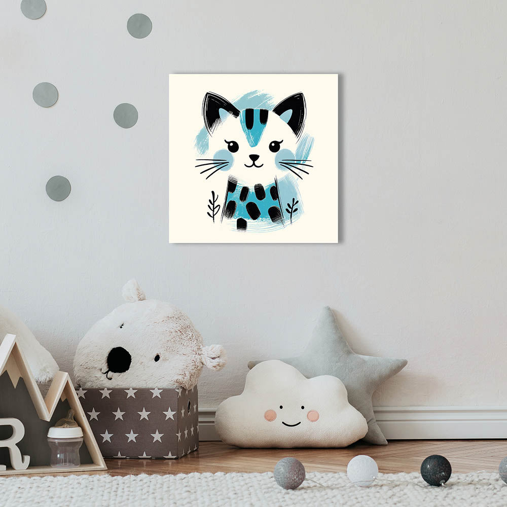 Kinderzimmer Wandbild als Dekoration mit Tiermotiv Katze