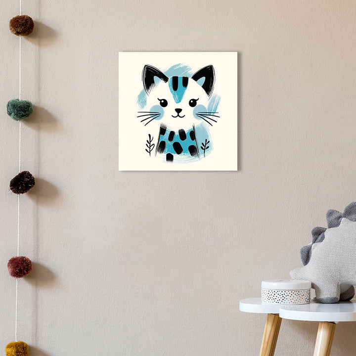 Wandbild für Kinderzimmer ohne Bohren mit süßem Tierbild Katze