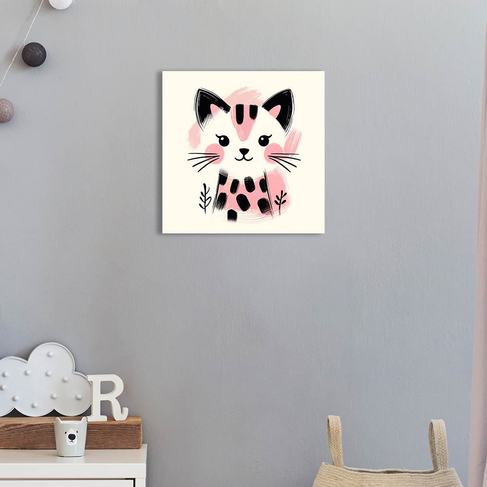 Kinderzimmer Wandbild als Deko mit Tierbild Katze