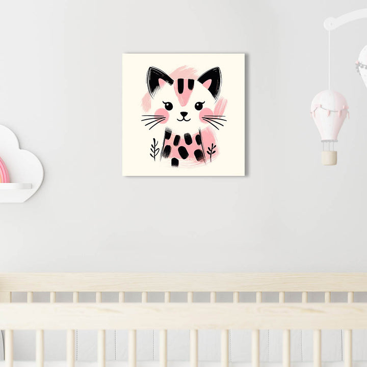 Wandbilder für Kinderzimmer ohne Bohren mit Tiermotiv Katze