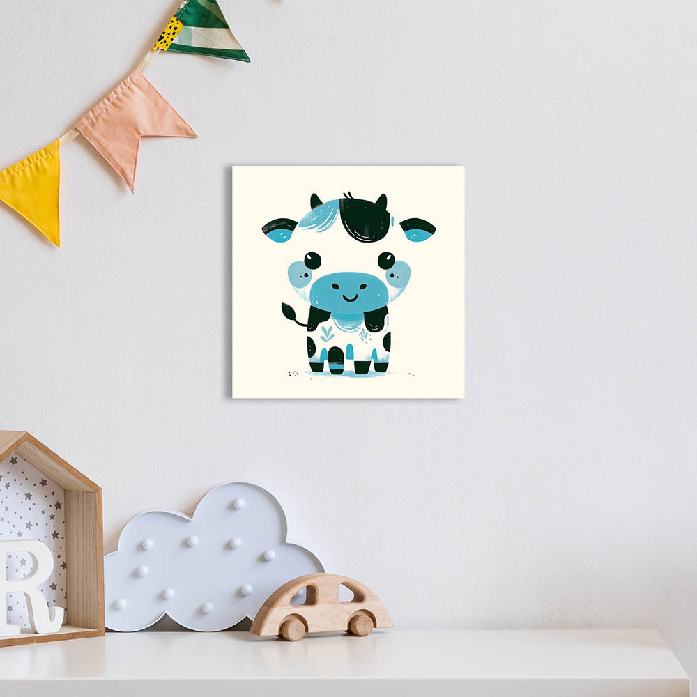 Kinderzimmer Wandbild als Dekoration mit Tiermotiv Kuh