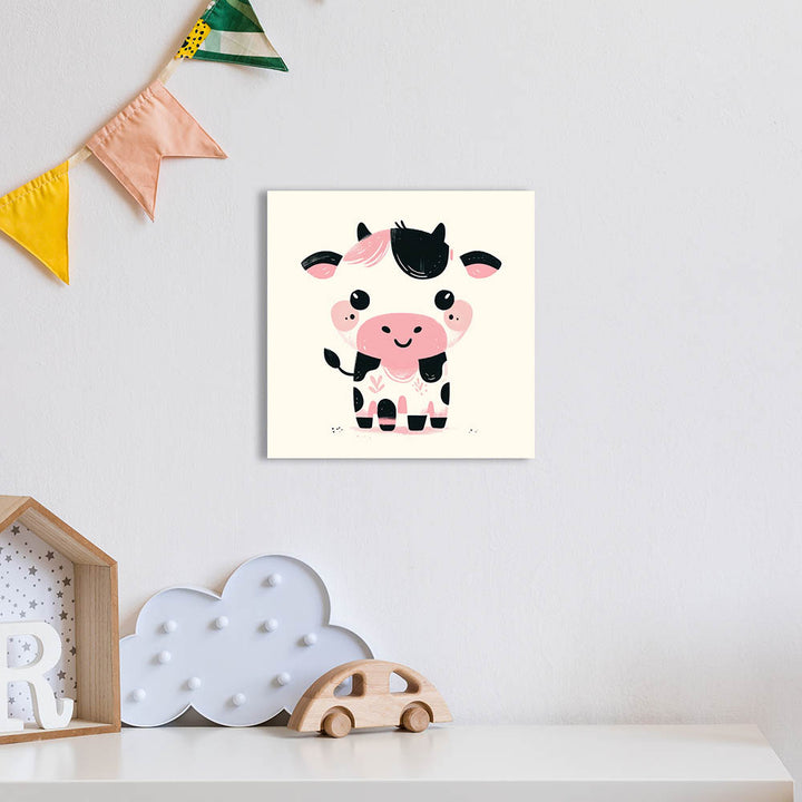 Kinderzimmer Wandbild als Deko mit Tierbild Kuh