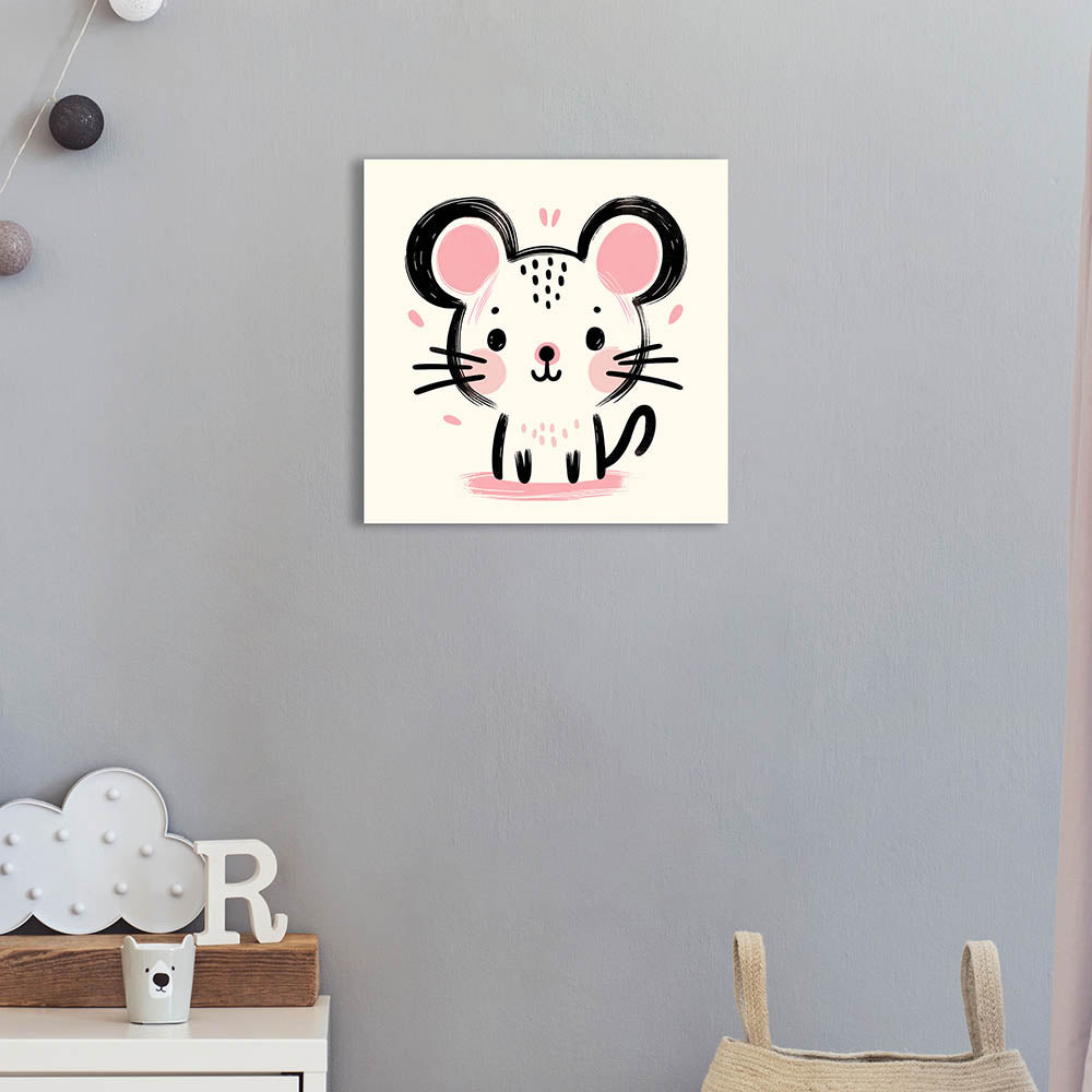 Kinderzimmer Wandbild als Deko mit Tierbild Maus
