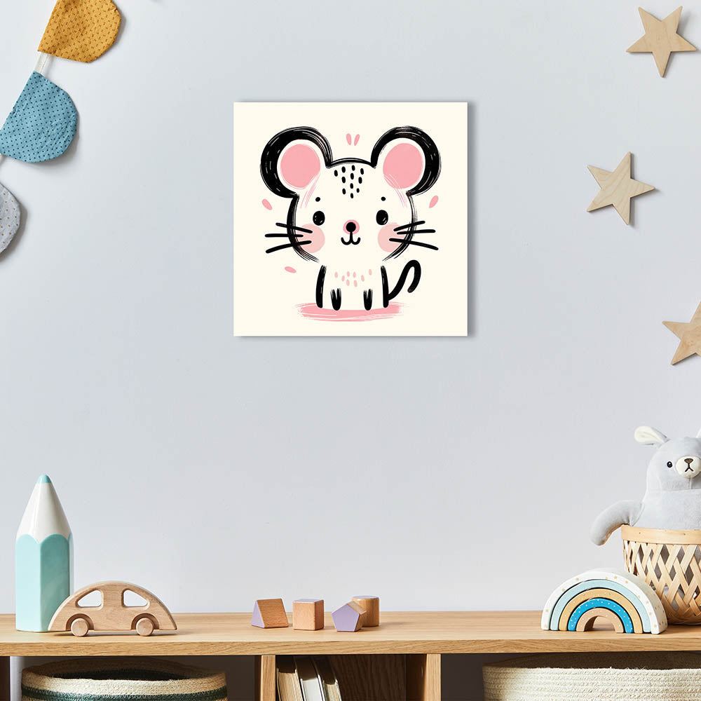 Wandbilder für Kinderzimmer ohne Bohren mit Tiermotiv Maus