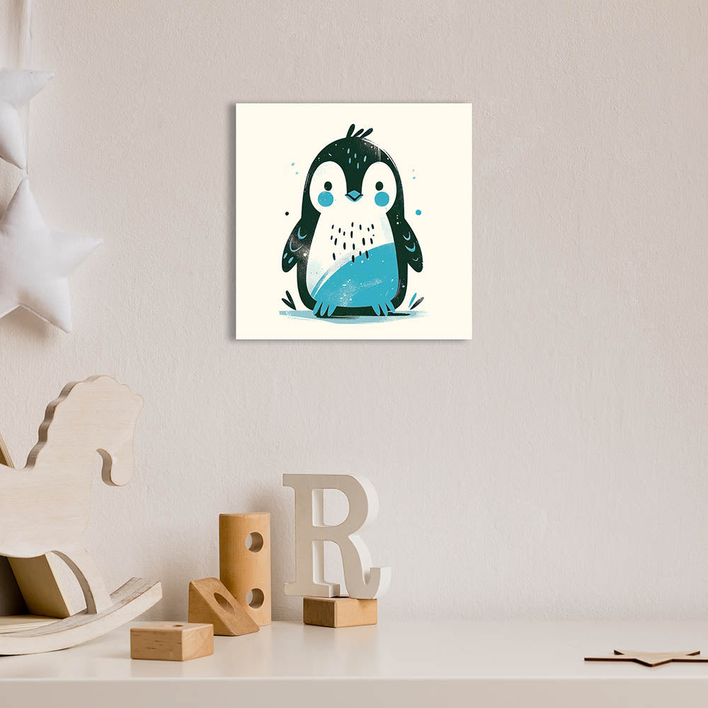 Wandbild für Kinderzimmer ohne Bohren mit süßem Tierbild Pinguin