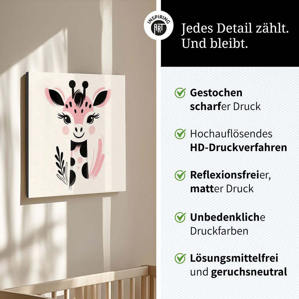 Gigi, die Gemälde-Giraffe – Baby-Kinder-Wandbild MIXPIX – Tiermotiv Giraffe als Illustration