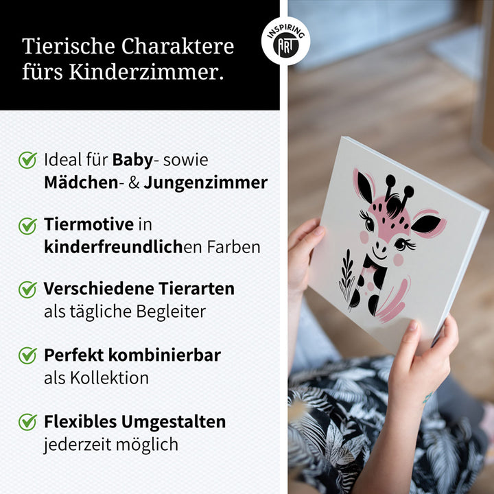 Gigi, die Gemälde-Giraffe – Baby-Kinder-Wandbild MIXPIX – Tiermotiv Giraffe als Illustration