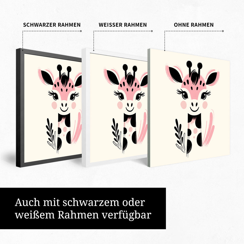 Gigi, die Gemälde-Giraffe – Baby-Kinder-Wandbild MIXPIX – Tiermotiv Giraffe als Illustration