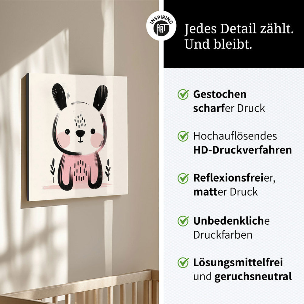 Koko, der Kreativ-Hase – Baby-Kinder-Wandbild MIXPIX – Tiermotiv Hase als Illustration