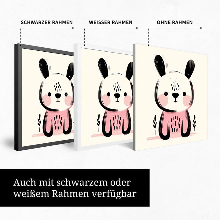 Koko, der Kreativ-Hase – Baby-Kinder-Wandbild MIXPIX – Tiermotiv Hase als Illustration