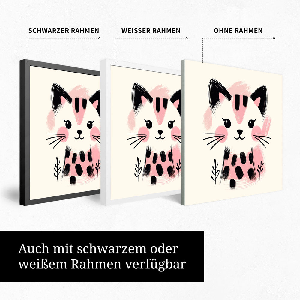 Kira, die Kunst-Katze – Baby-Kinder-Wandbild MIXPIX – Tiermotiv Katze als Illustration