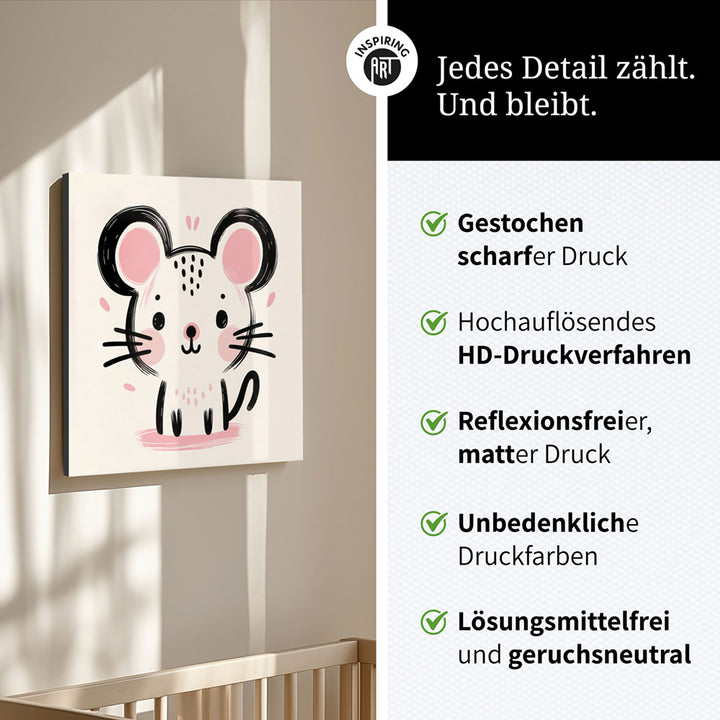 Mimi, die Malermeister-Maus – Baby-Kinder-Wandbild MIXPIX – Tiermotiv Maus als Illustration