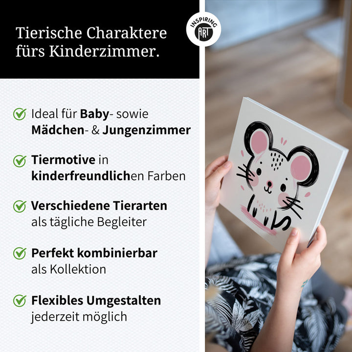 Mimi, die Malermeister-Maus – Baby-Kinder-Wandbild MIXPIX – Tiermotiv Maus als Illustration