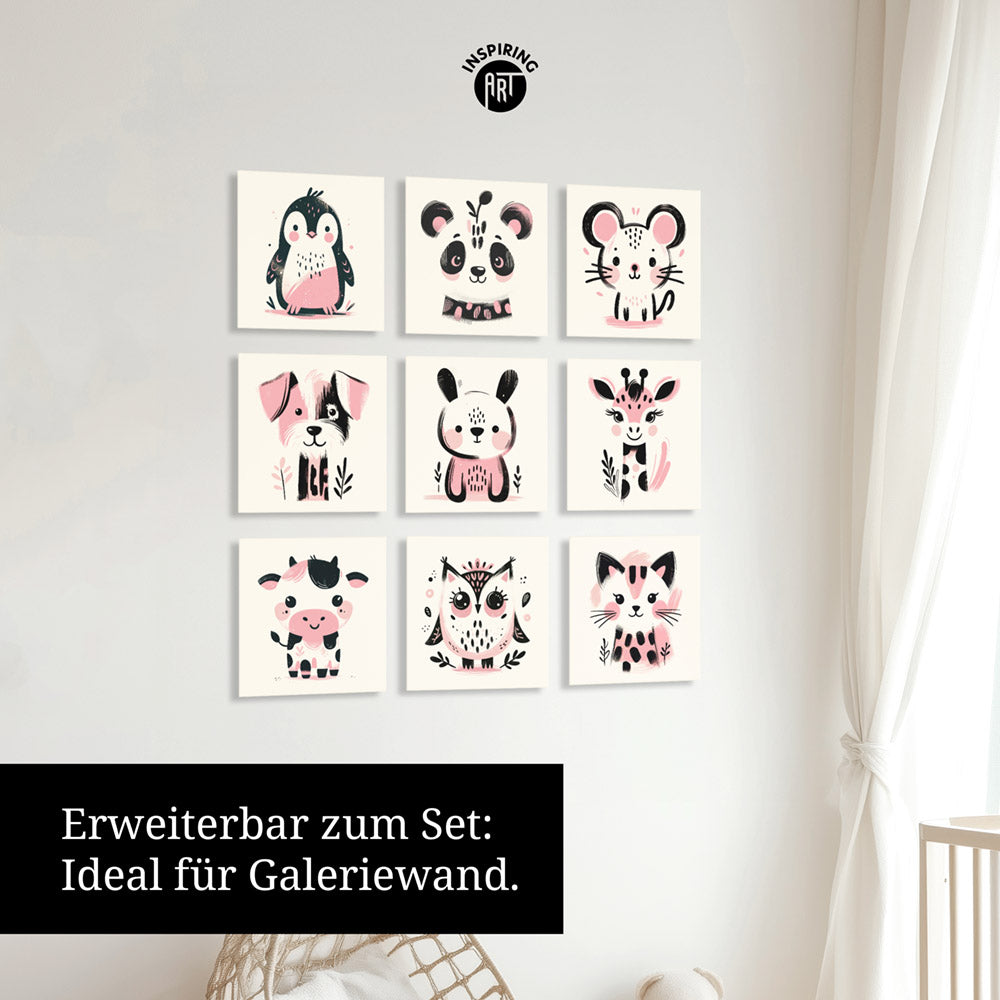 Karla, die kolorierte Kuh – Baby-Kinder-Wandbild MIXPIX – Tiermotiv Kuh als Illustration